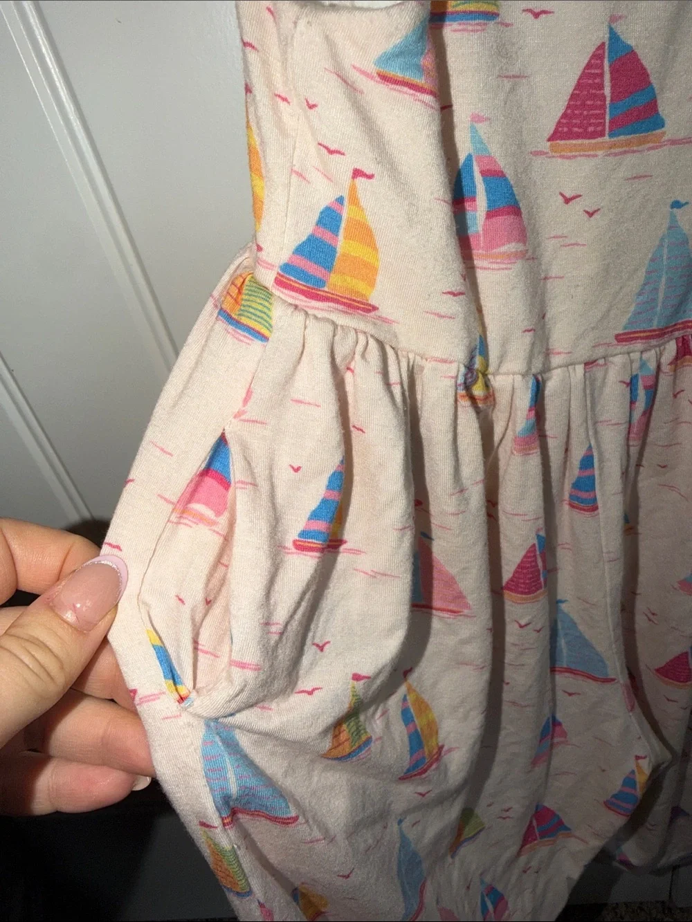 Sweet honey sailboat bamboo romper 2T